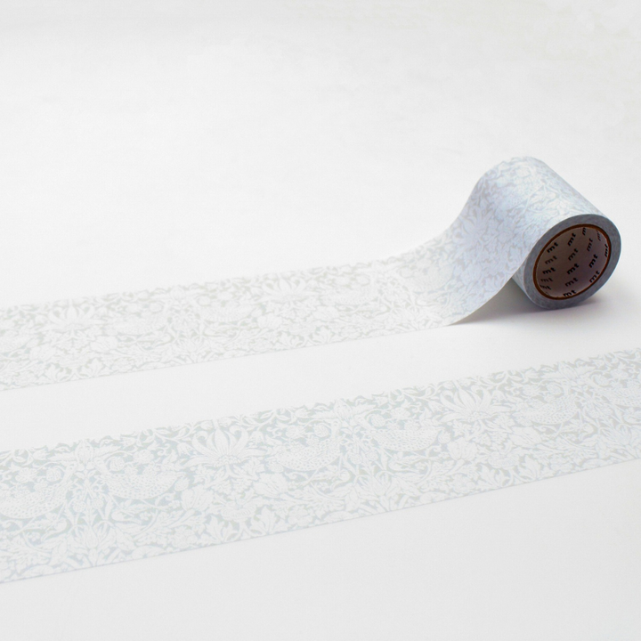 MT × Morris ＆ Co. Washi Tape - Pure Strawberry Thief — roll front
