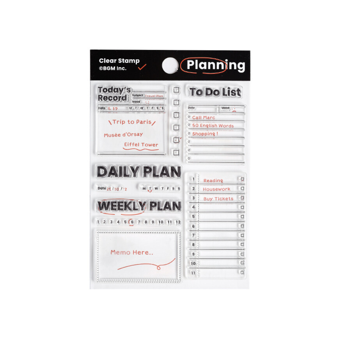 BGM Clear Stamp: Diary - Record Efficiency — side view