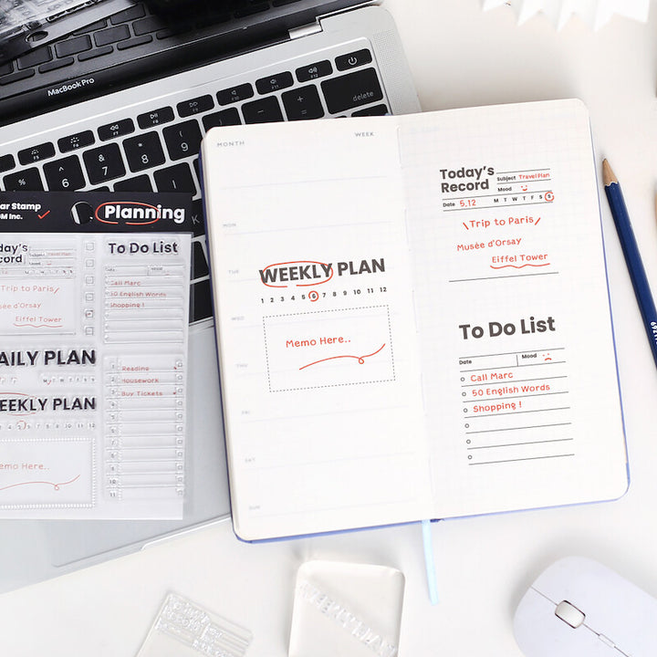BGM Clear Stamp: Diary - Record Efficiency — in use