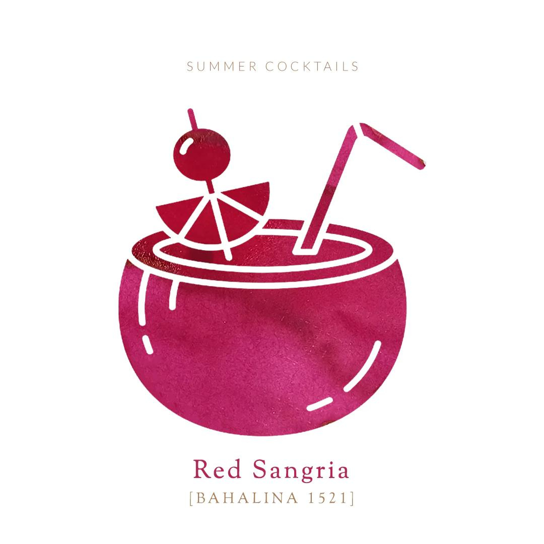 Vinta Inks Summer Cocktails 30ml Bottled Ink - Red Sangria [Bahalina 1521] — colour swatch on paper