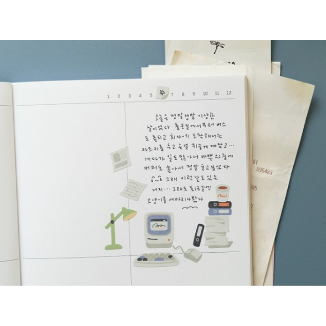 Suatelier Daily Deco Sticker - Retro Office — close-up