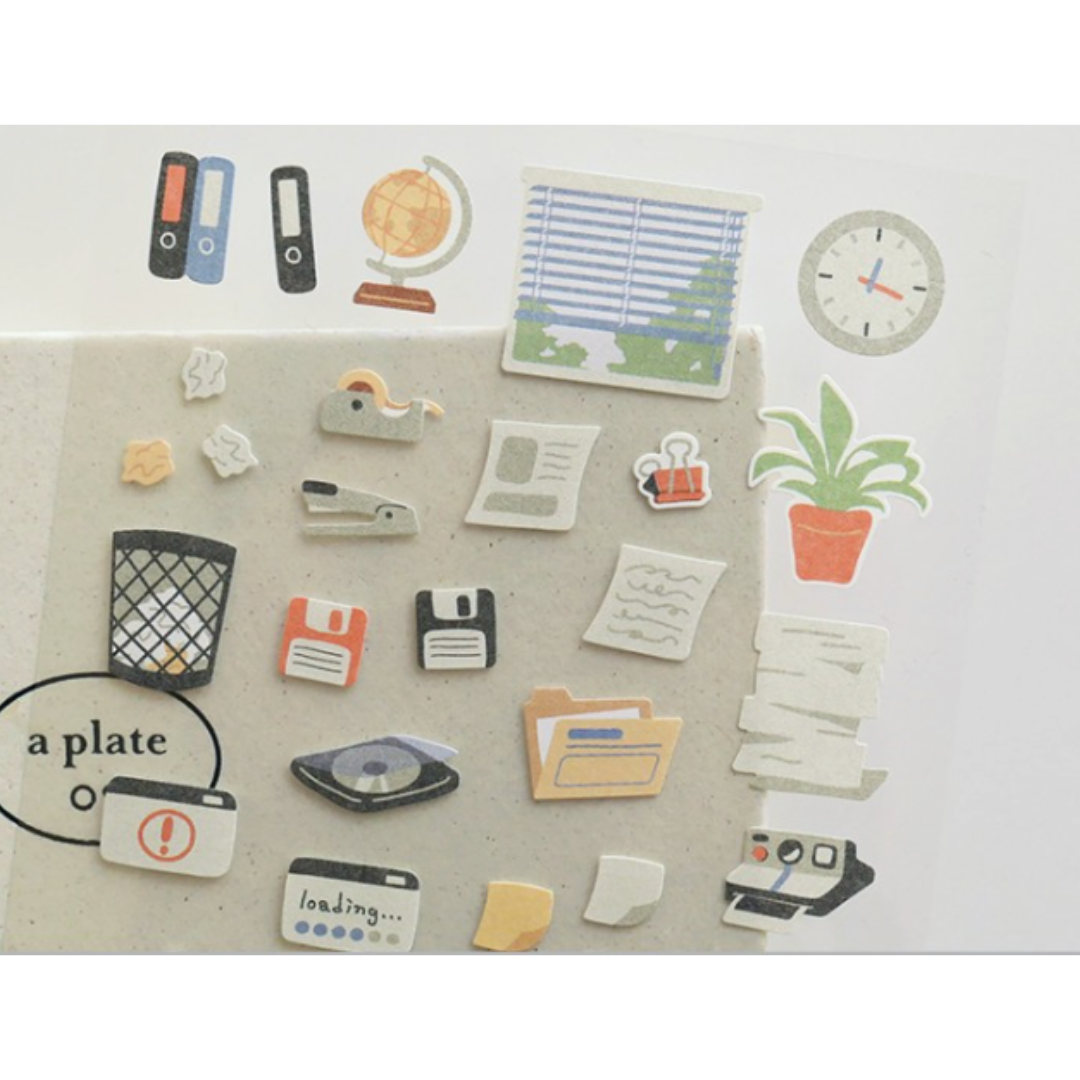 Suatelier Daily Deco Sticker - Retro Office — in use