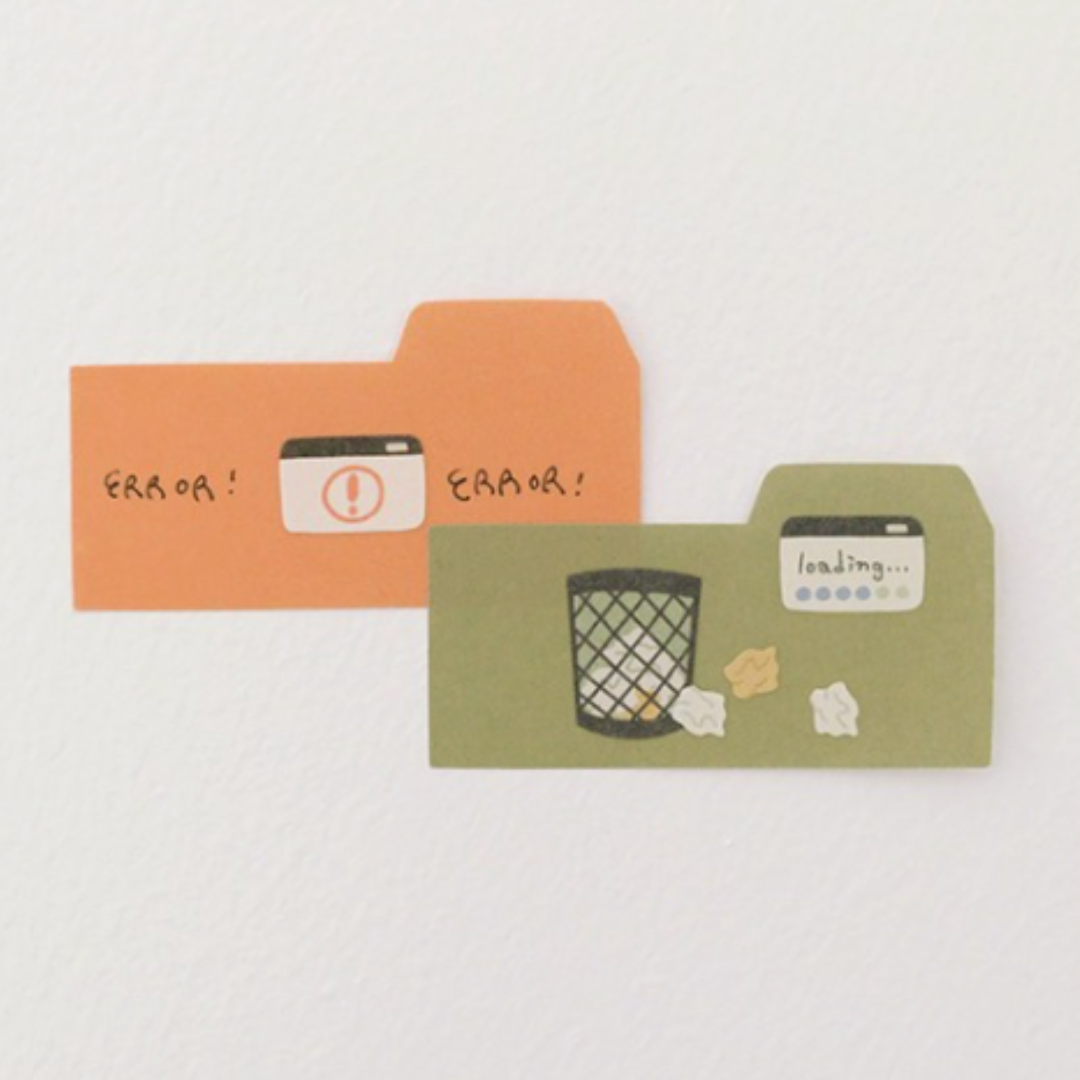 Suatelier Daily Deco Sticker - Retro Office — flat lay
