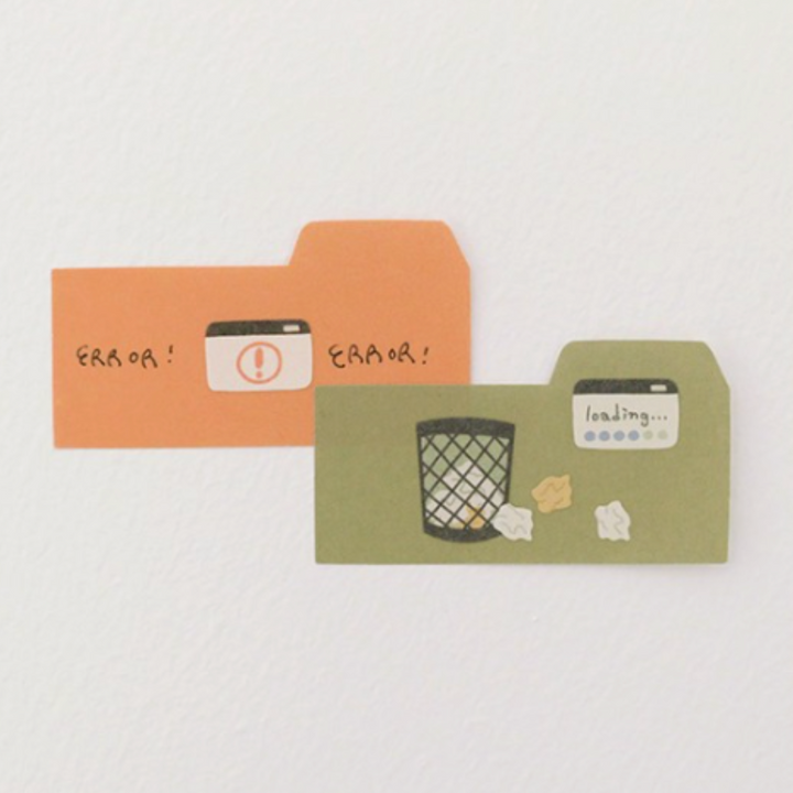 Suatelier Daily Deco Sticker - Retro Office — flat lay