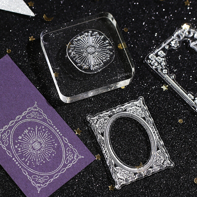 BGM Clear Stamp: Diary - Retro Star Moon Poem — with packaging