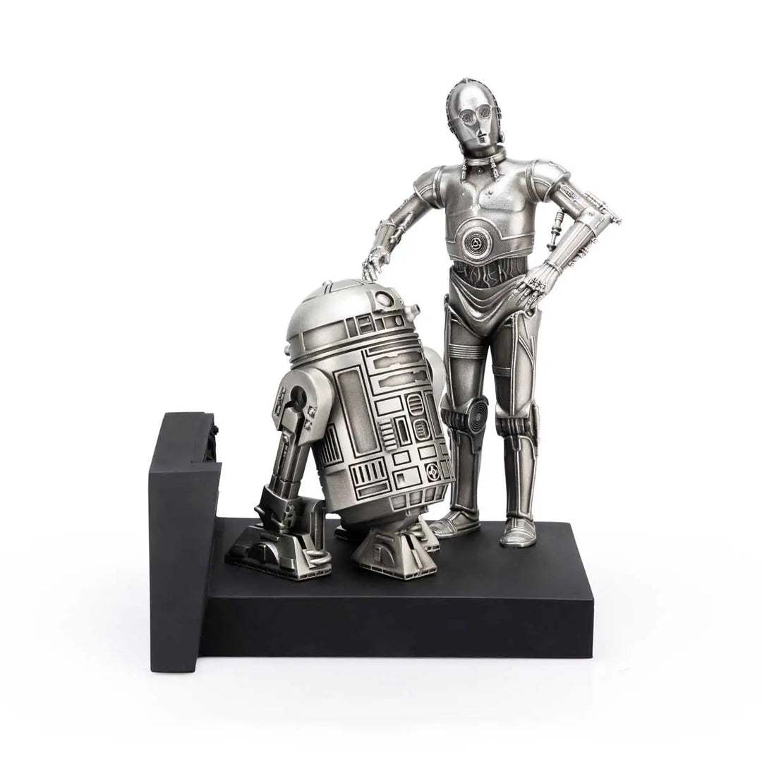 Royal Selangor Starwars Figurine - C-3PO and R2-D2 Endor — front view