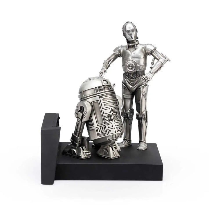 Royal Selangor Starwars Figurine - C-3PO and R2-D2 Endor — front view