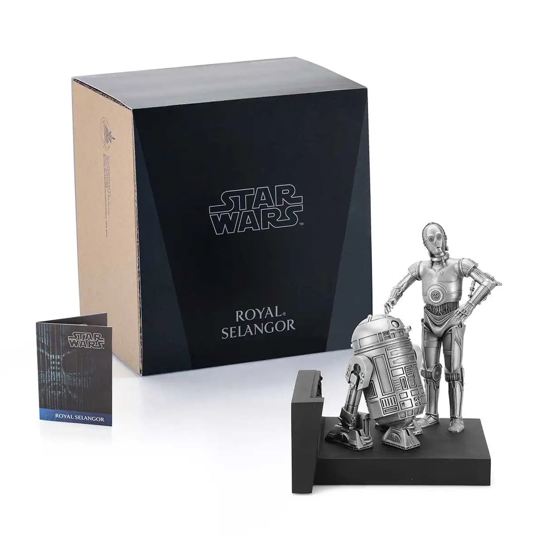 Royal Selangor Starwars Figurine - C-3PO and R2-D2 Endor — angle view