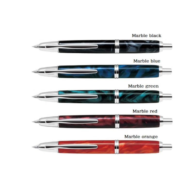 Pilot Capless (Vanish Point) SE Fountain Pen Marble Black,Marble Green,Marble Blue,Marble Orange,Marble Red,18K Gold Rhodi…