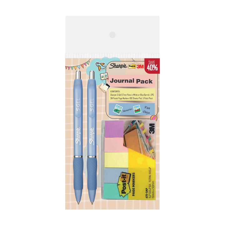 Sharpie S Gel Ballpoint Pen 0.7 mm 2s &amp; Post-it Page Marker 5 Pads 15mm x 50mm | Sharpie X 3M Journal Pack | — writing at …