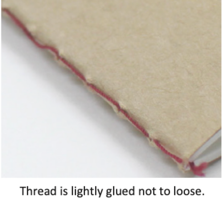 Sanzen Tomoe River FP A5 Stitch Notebook - Plain (64 pages) — open spread