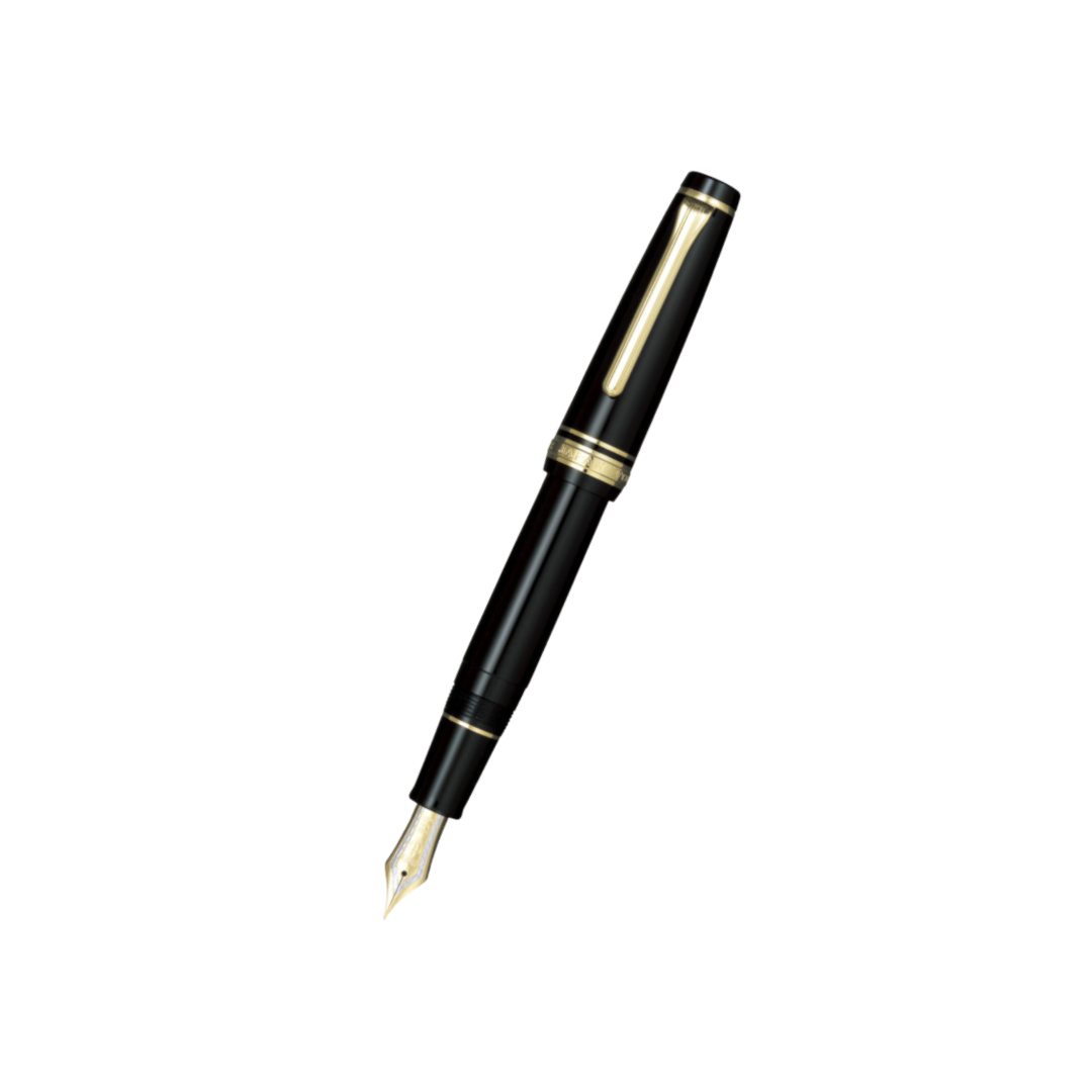 Sailor Professional Gear 21k Nib Fountain Pen - Black with Gold Accent [Pre-Order] — capped
