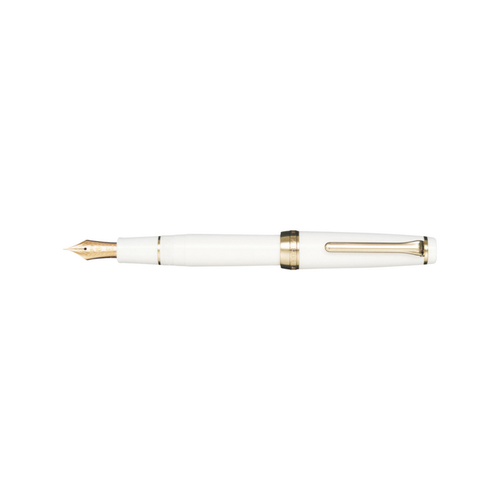 Sailor Professional Gear 21k Nib Fountain Pen - White with Pink Gold Accent [Pre-Order] — nib close-up