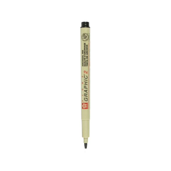 Sakura Pigma Graphic 2 Pen 2mm - Black — side view