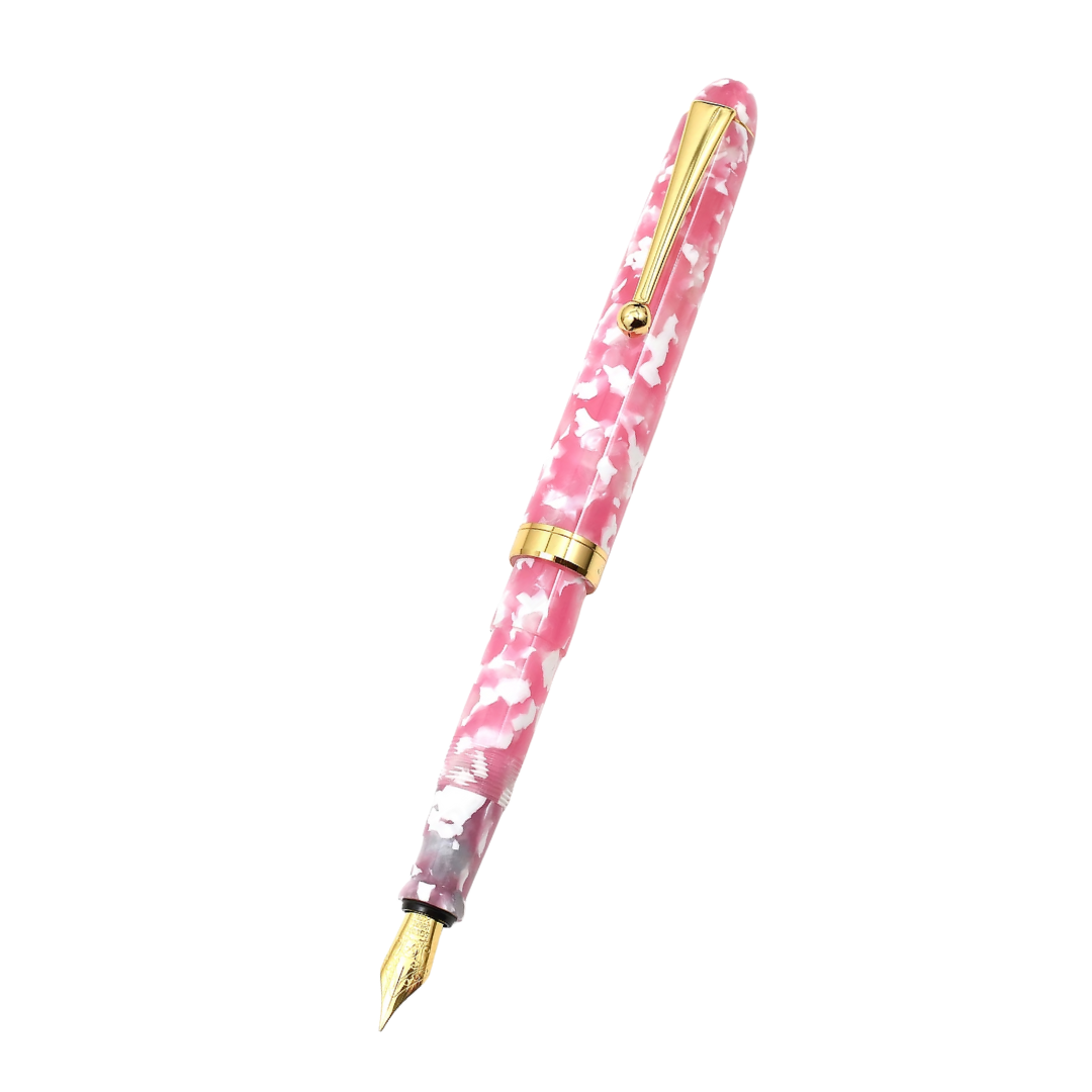 Onishi Hand Made POCKET Fountain Pen with CLIP - Sakura Pink — capped