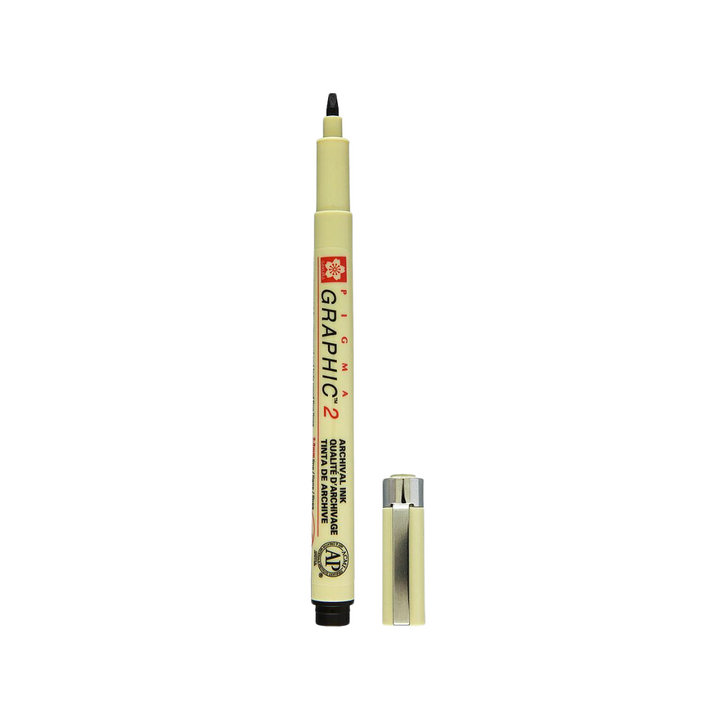 Sakura Pigma Graphic 2 Pen 2mm - Black — in use