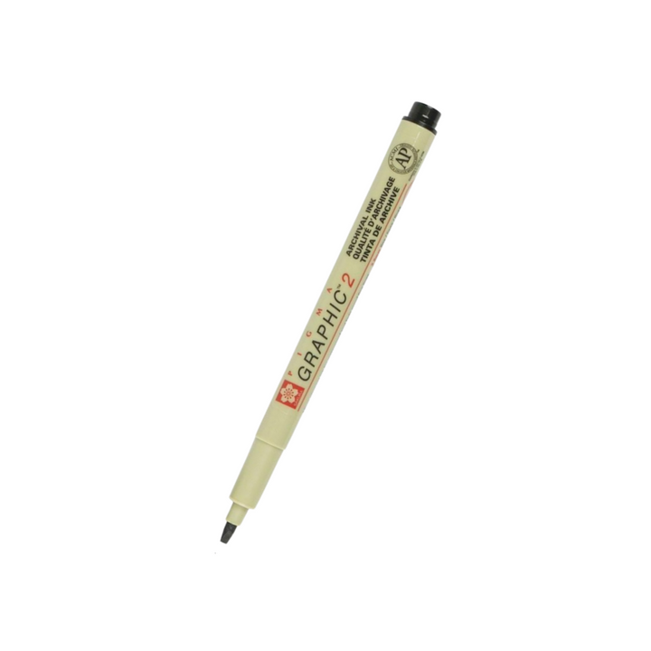 Sakura Pigma Graphic 2 Pen 2mm - Black — front view