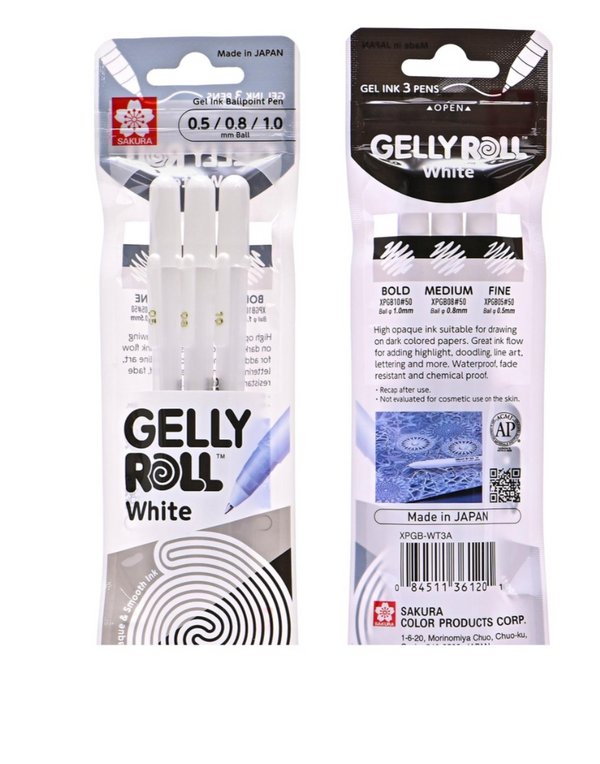 Sakura Gelly Roll White Pens Set of 3 — Sakura gel pen — premium stationery and lifestyle, at Cityluxe Singapore