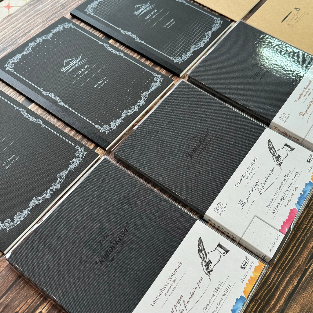 Sanzen Tomoe River FP A5 Softcover Notebook - Plain (160 pages) — size comparison