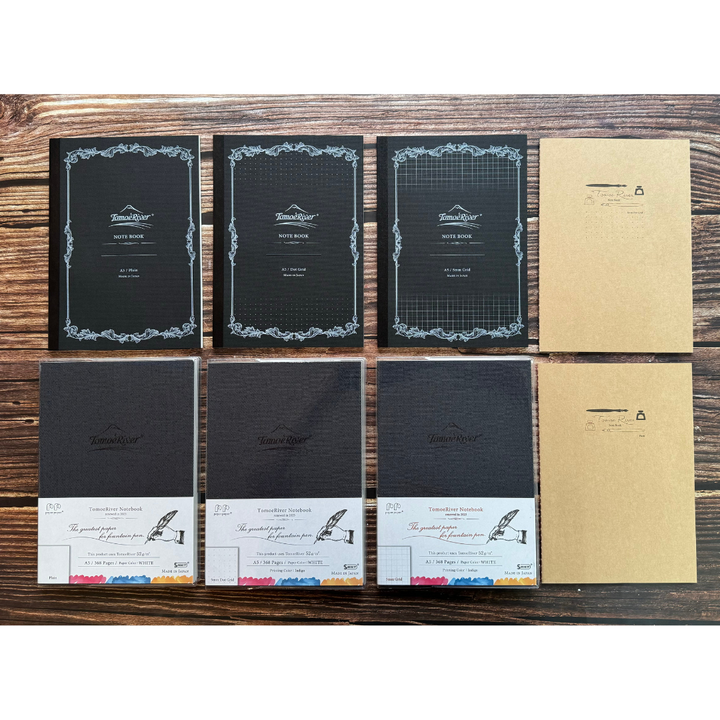 Sanzen Tomoe River FP A5 Hardcover Notebook - Plain (368 pages) — size comparison