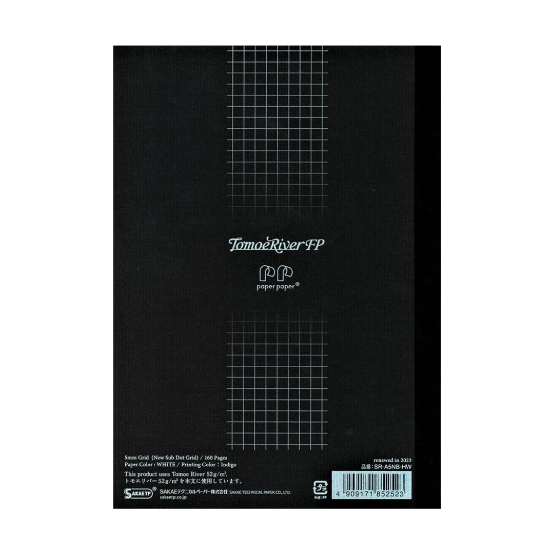 Sanzen Tomoe River FP A5 Softcover Notebook - Grid (160 pages) — open spread