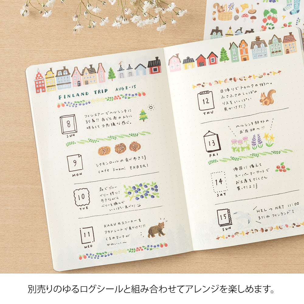 Midori Yuru Log Notebook [B6] - Scandinavia — flat lay