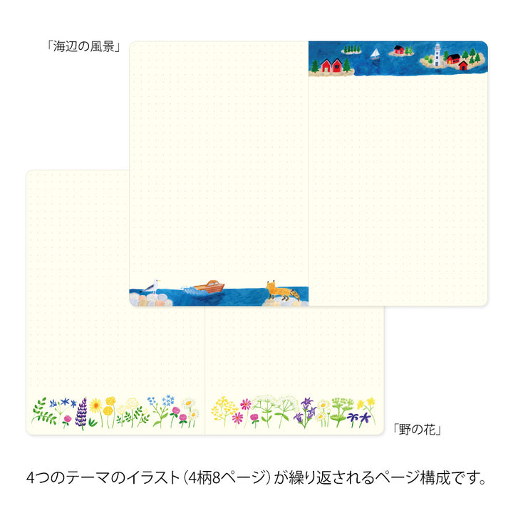 Midori Yuru Log Notebook [B6] - Scandinavia — spine view