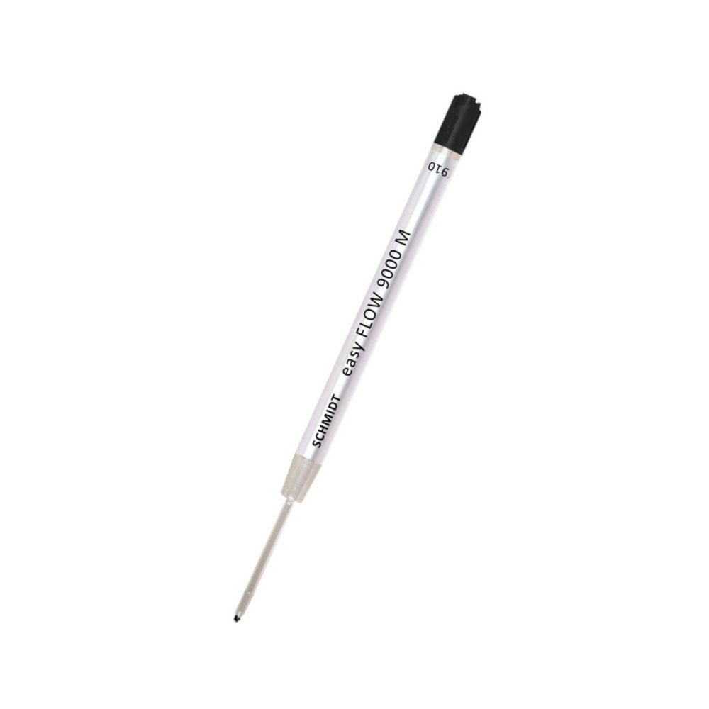 Schmidt EasyFlow 9000 Hybrid Ballpoint Pen Refill - Black | Medium — uncapped with cap posted