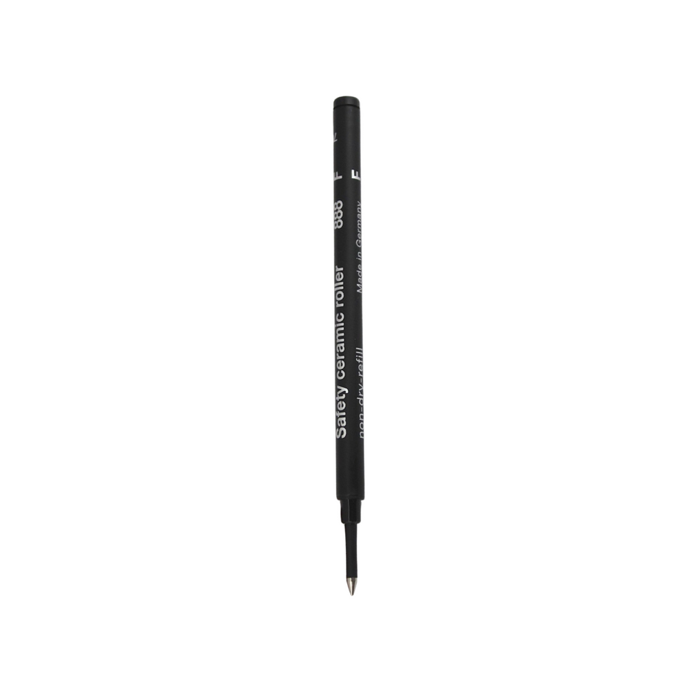 Schmidt Safety Ceramic Rollerball Refill 888 - Black | Fine — uncapped with cap posted