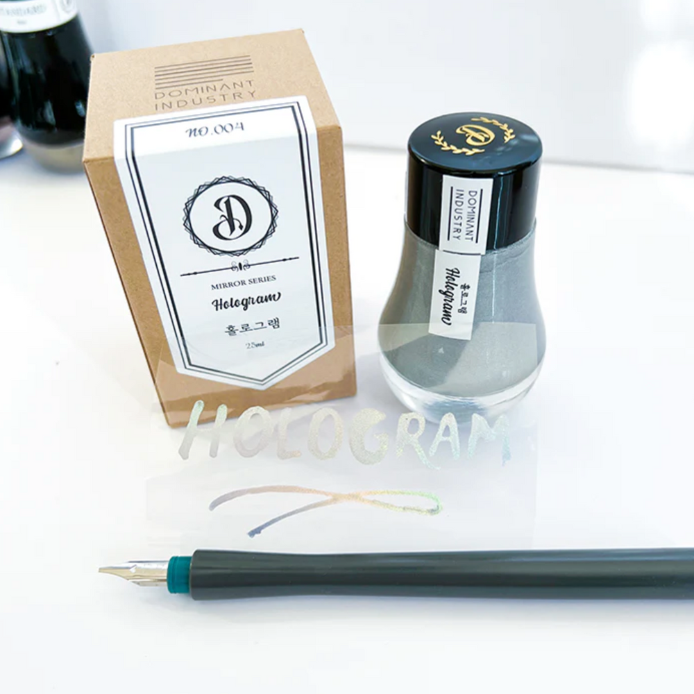 Dominant Industry Mirror 25ml Ink Bottle (for Dip Pen)-Hologram — Dominant Industry fountain pen ink — premium bottled ink for writing, at Cityluxe Singapore