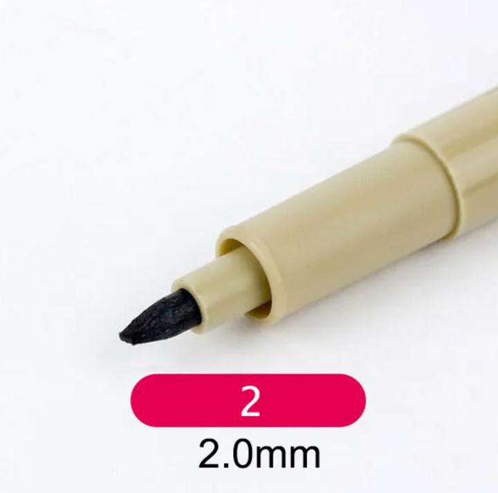 Sakura Pigma Graphic 2 Pen 2mm - Black — angle view