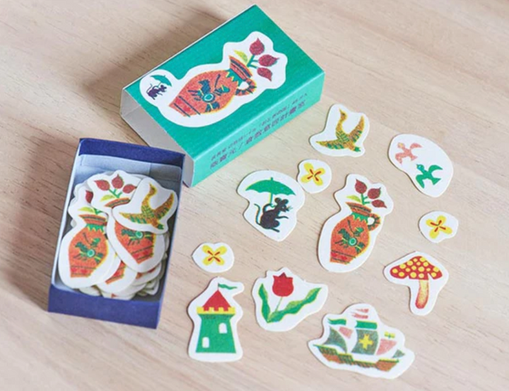 Classiky x Yonagado Matchbox Small Sticker Fairyland — Classiky decorative sticker — for journaling, planners and scrapbooking, at Cityluxe Singapore