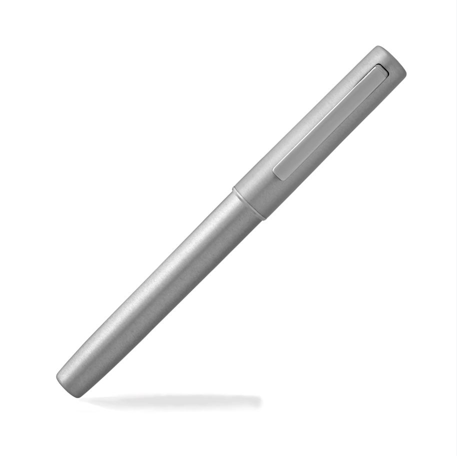 Lamy Aion Rollerball Pen Olivesilver — uncapped with cap posted