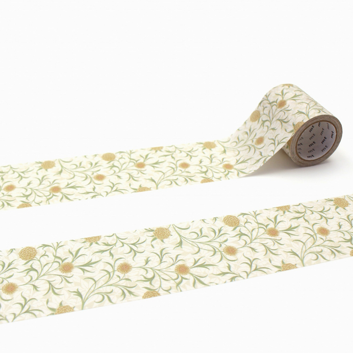 MT × Morris ＆ Co. Washi Tape - Scroll and Flower — roll front