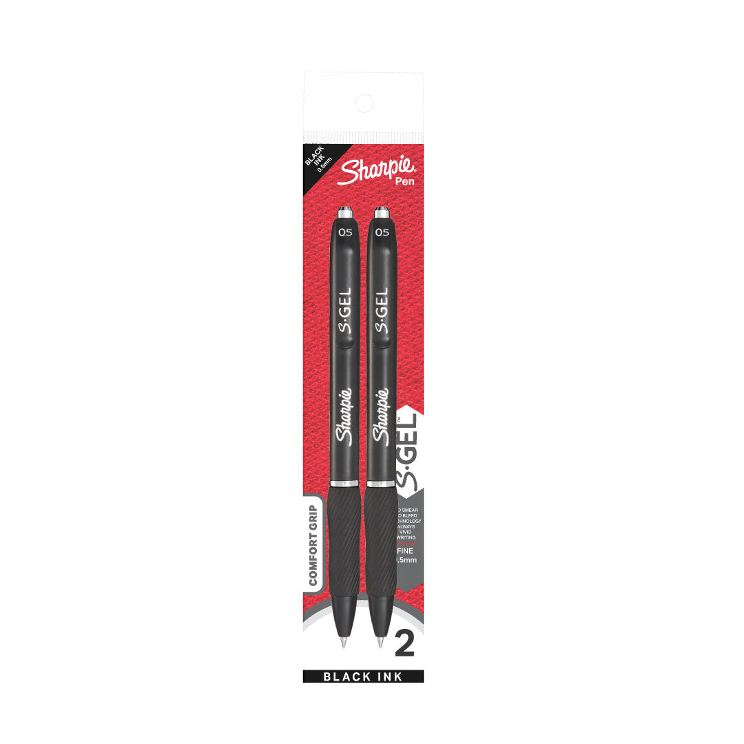 Sharpie Pen S Gel 0.5mm RT 2'S - Black — front view
