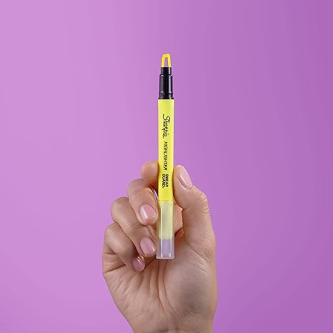 Sharpie Highlighter Clearview Stick Assorted 3CT - (Yellow, Pink, Green) — angle view