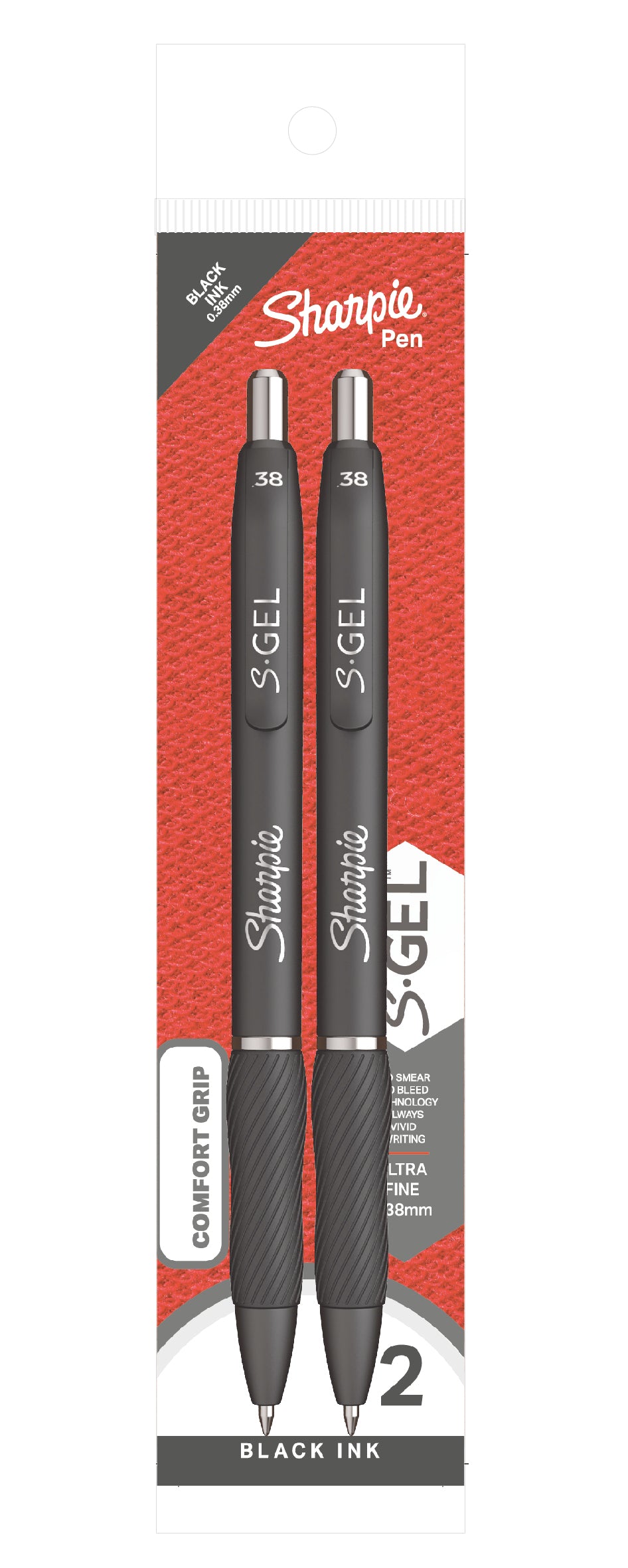 Sharpie Pen S GEL 0.38MM RT 2'S - Black — front view