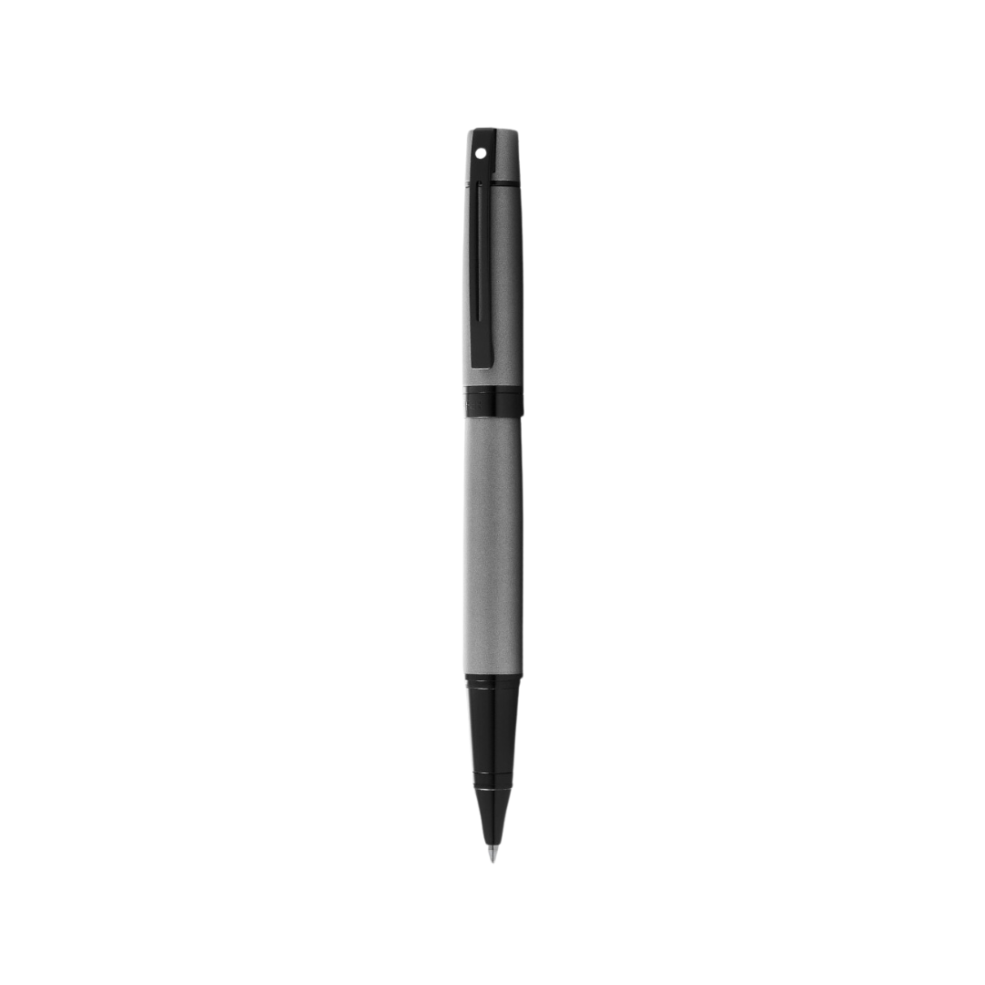 Sheaffer 300 E9345 Matte Gray With Black Trims Rollerball Pen (WW30) — Sheaffer rollerball pen — fluid gel ink writing instrument, at Cityluxe Singapore