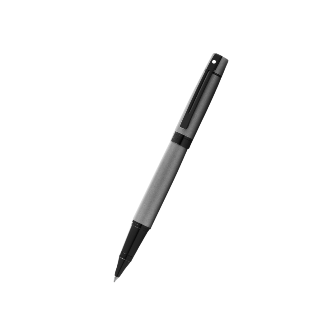 Sheaffer 300 E9345 Matte Gray With Black Trims Rollerball Pen (WW30) — Sheaffer rollerball pen — fluid gel ink writing instrument, at Cityluxe Singapore