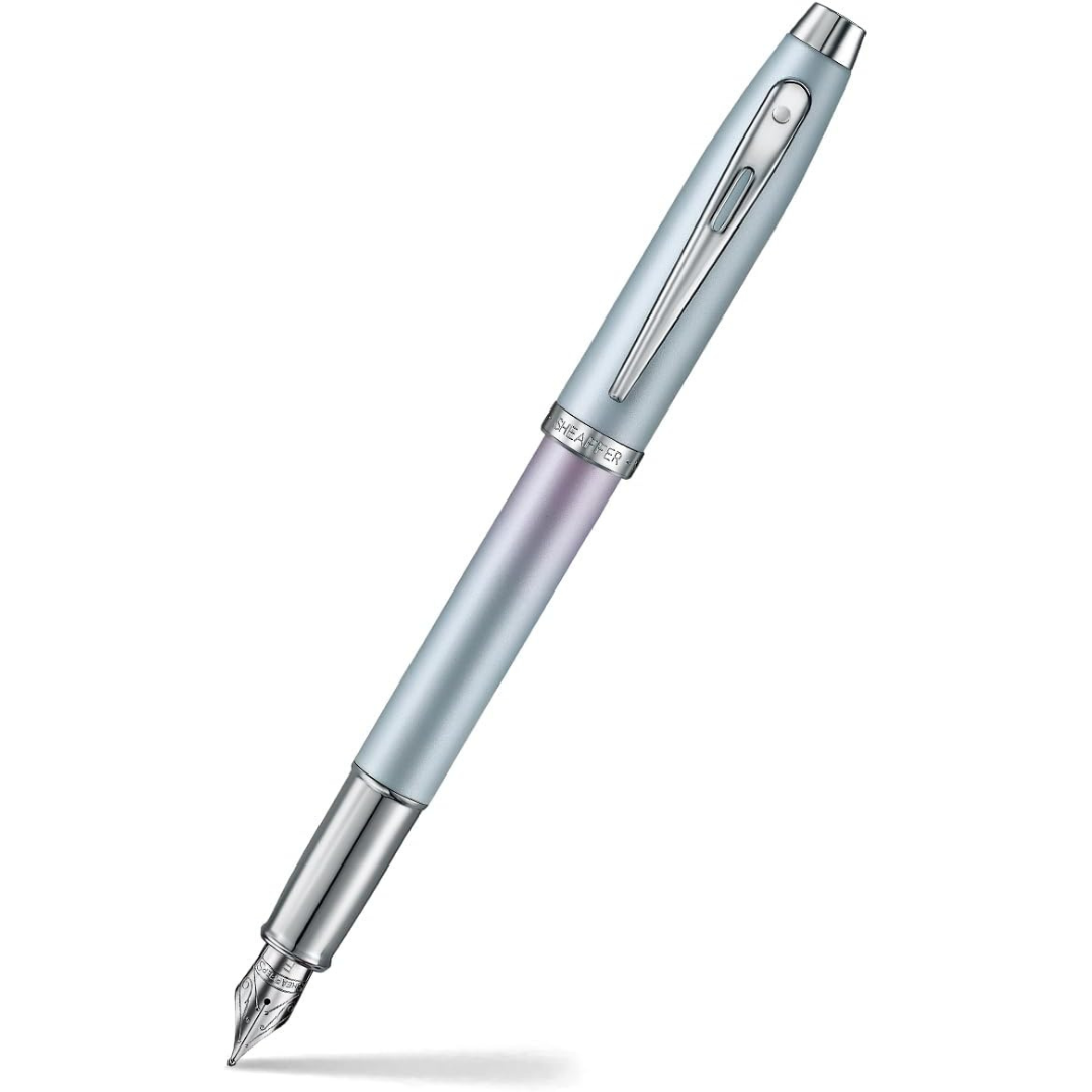 Sheaffer 100 9376 Expressions Blue and Pink Pearlised Gradient  with Chrome-plated Trims Fountain Pen (WW31 Expressions) — Sheaffer fountain pen — precision nib writing instrument, at Cityluxe Singapo