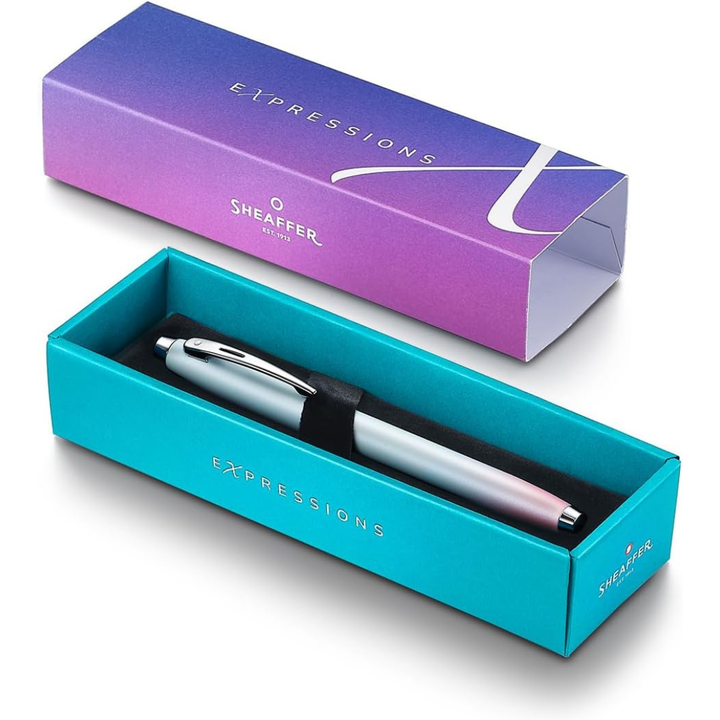 Sheaffer 100 9376 Expressions Blue and Pink Pearlised Gradient Rollerball Pen with Chrome-plated Trims (WW31 Expressions) …
