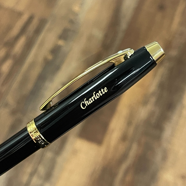 Sheaffer 100 E9322 Glossy Black With Gold Trims Rollerball Pen (WW30) — Sheaffer rollerball pen — fluid gel ink writing instrument, at Cityluxe Singapore