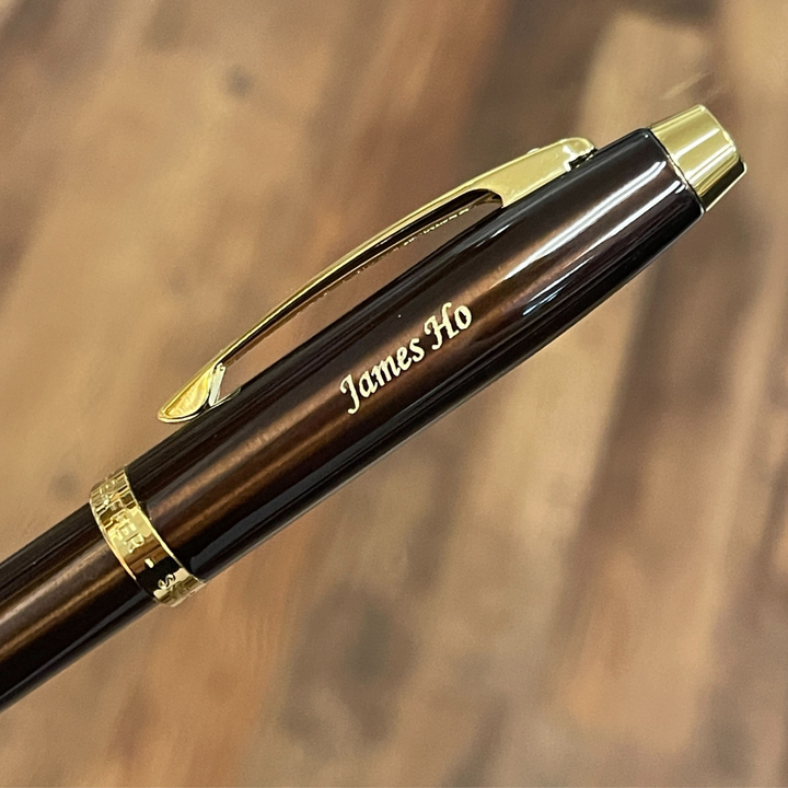 Sheaffer 100 E9370 Glossy Coffee Brown With PVD Gold-Tone Trim Fountain Pen (WW30) — Sheaffer fountain pen — precision nib writing instrument, at Cityluxe Singapore stationery store
