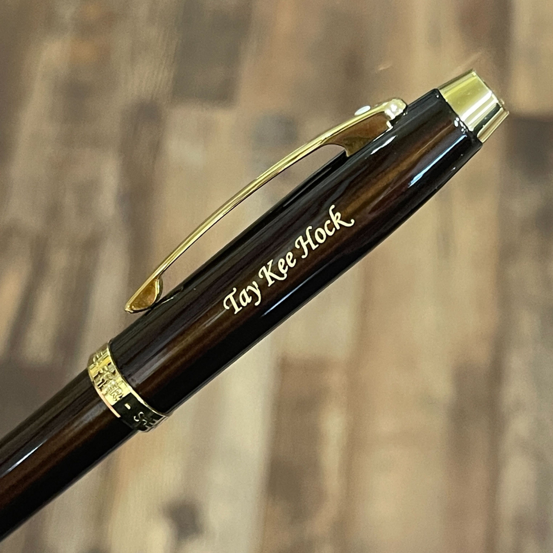 Sheaffer 100 E9370 Glossy Coffee Brown With PVD Gold-Tone Trim Rollerball Pen (WW30) — Sheaffer rollerball pen — fluid gel ink writing instrument, at Cityluxe Singapore