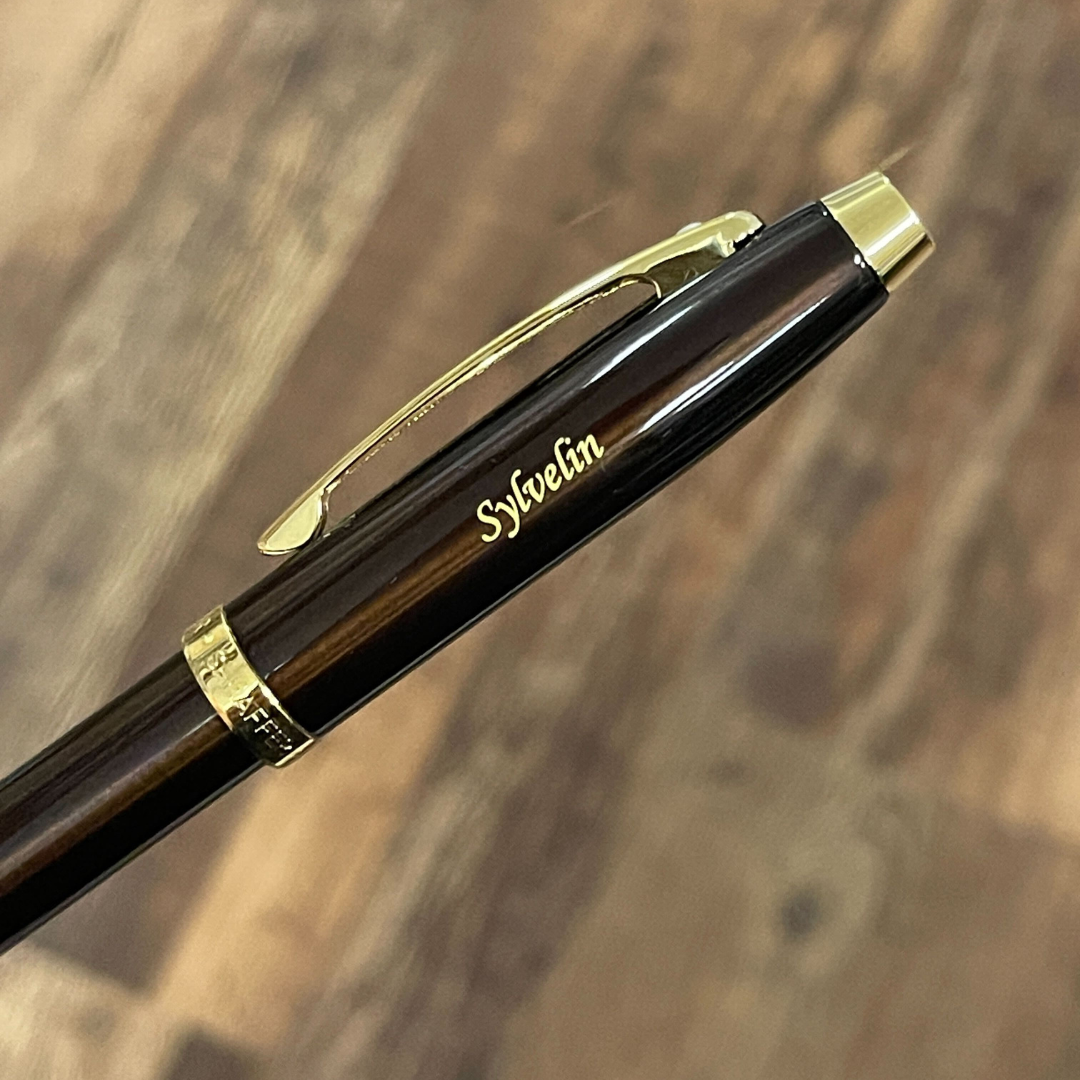 Sheaffer 100 E9370 Glossy Coffee Brown With PVD Gold-Tone Trim Rollerball Pen (WW30) — Sheaffer rollerball pen — fluid gel ink writing instrument, at Cityluxe Singapore