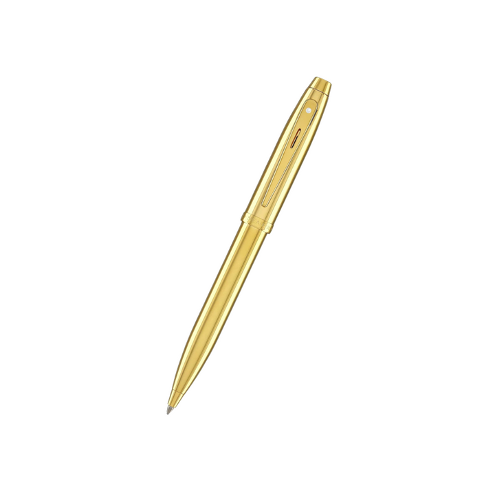 Sheaffer 100 E9372 PVD Gold With PVD Gold Trims Ballpoint Pen (WW30) — Sheaffer ballpoint pen — reliable smooth-writing everyday pen, at Cityluxe Singapore