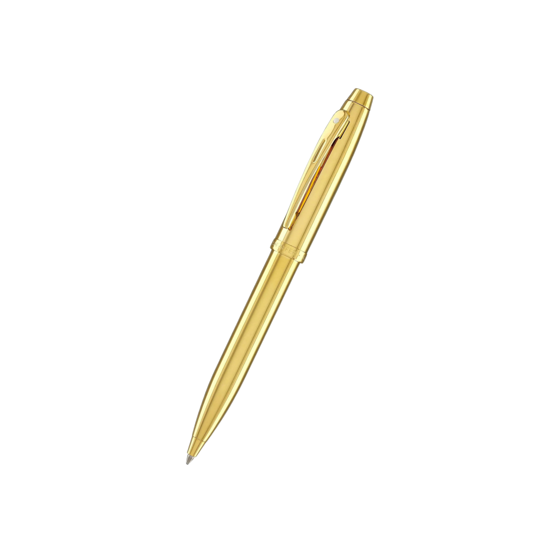 Sheaffer 100 E9372 PVD Gold With PVD Gold Trims Ballpoint Pen (WW30) — Sheaffer ballpoint pen — reliable smooth-writing everyday pen, at Cityluxe Singapore