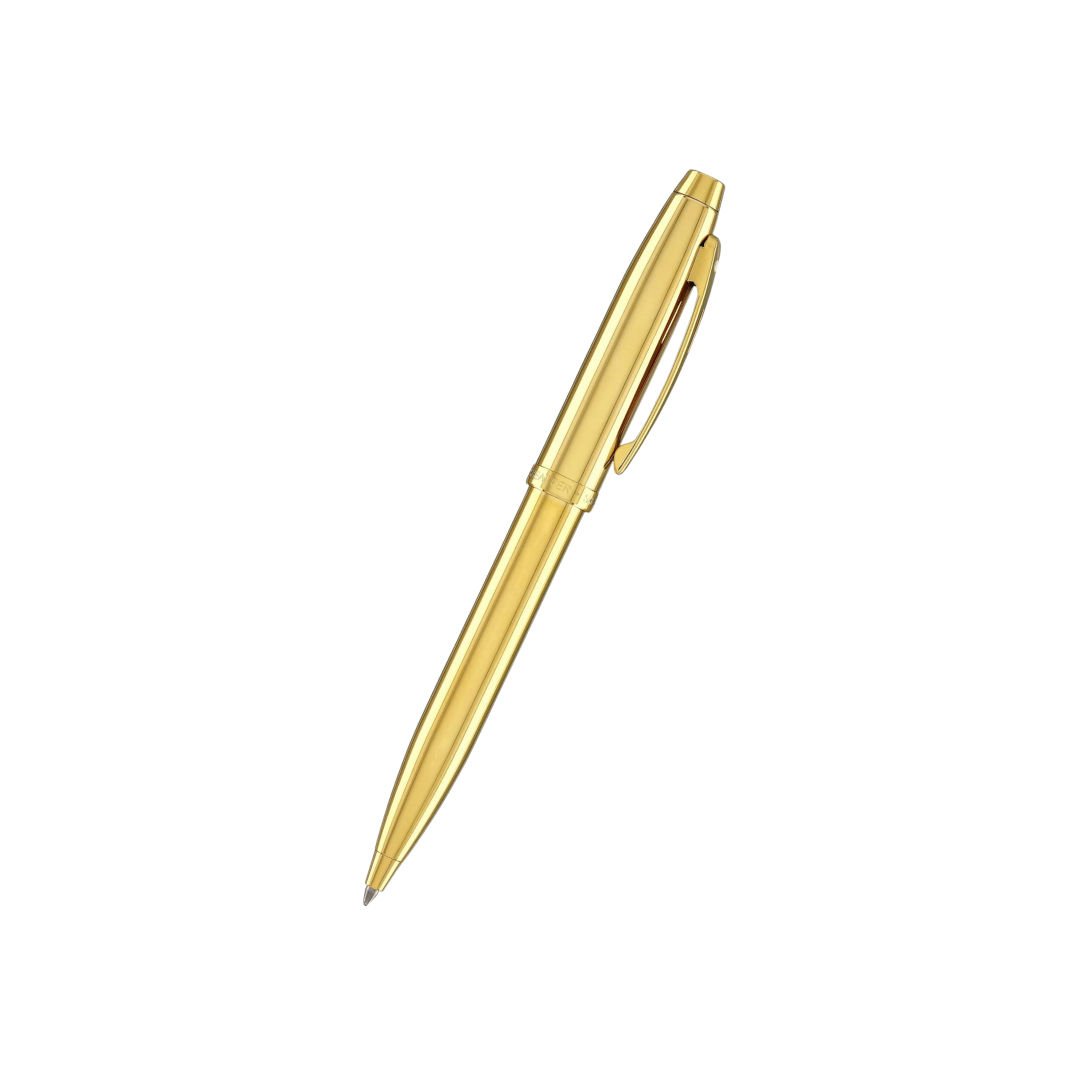 Sheaffer 100 E9372 PVD Gold With PVD Gold Trims Ballpoint Pen (WW30) — Sheaffer ballpoint pen — reliable smooth-writing everyday pen, at Cityluxe Singapore
