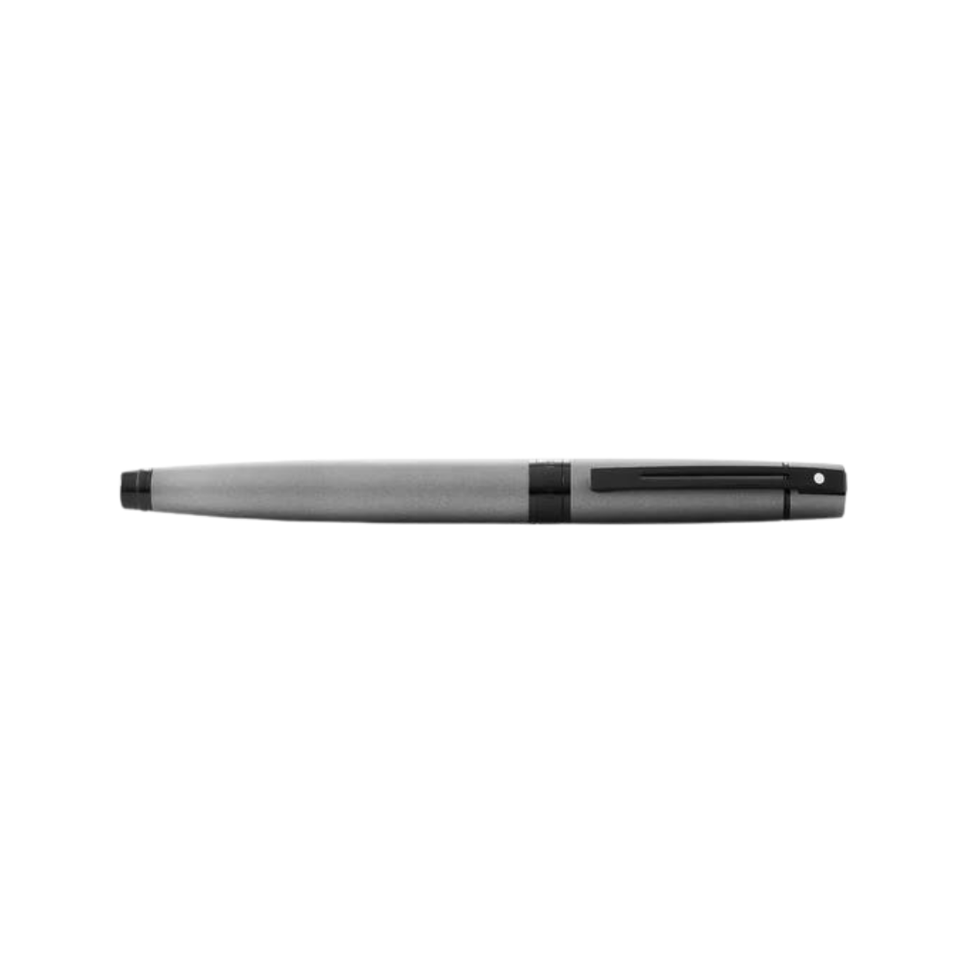 Sheaffer 300 E9345 Matte Gray With Black Trims Rollerball Pen (WW30) — Sheaffer rollerball pen — fluid gel ink writing instrument, at Cityluxe Singapore