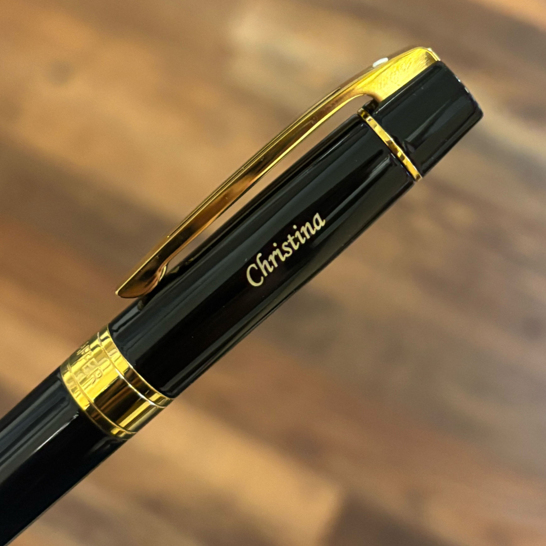 Sheaffer 300 E9325 Glossy Black with Gold Trims Rollerball Pen (WW30) — Sheaffer rollerball pen — fluid gel ink writing instrument, at Cityluxe Singapore